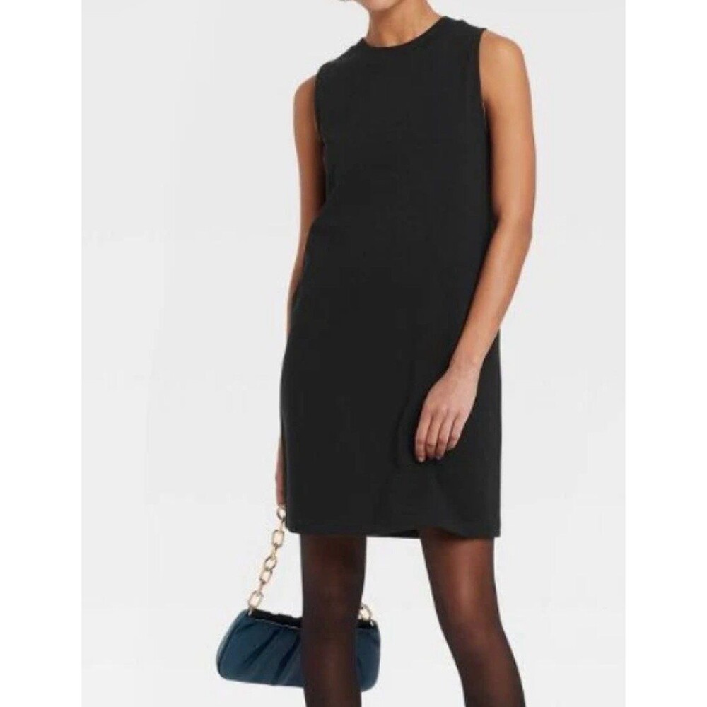 NWOT A New Day Women's Sleeveless Jersey Swing Ribbed Trim Racerback Mini Dress
